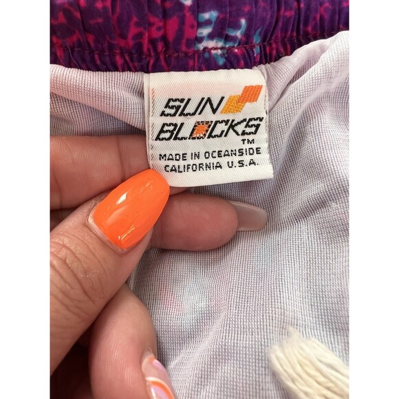 Vintage Sun Blocks California Swim Trunk Surf Mens X-Large USA Purple 90’s - Picture 2 of 7